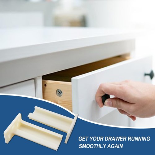 R 7265 Drawer Track Back Plate, 3/8 in. x 1 in., Plastic, Left and Right, Beige (2 Pair)
