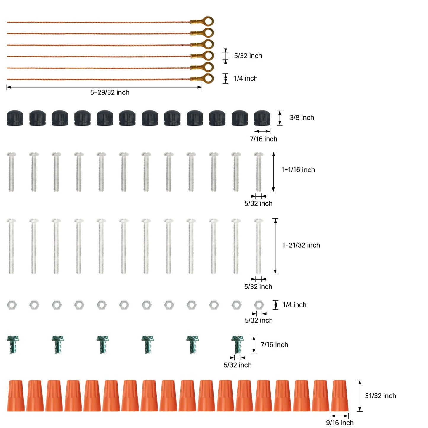 GNOLAK 6 Pack Universal Light Fixture Mounting Bracket Heavy Duty 50 LB Rated, 4 Inches Diameter Steel Round Light Crossbar Black Acorn Cap Nuts for Ceiling Pendant Light Chandelier Wall sconces