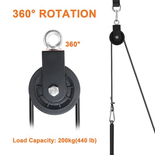 Patioer 4 Pack Cable Pulley 3.54 in/90 mm Silent Nylon Gym Cable Pulley Wheel, 360 Degree Rotation Traction Wheel DIY Attachment for LAT Lift Pulley System, Lifting Blocks, Home Gym Equipment