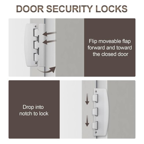 U 9888 Flip Action Door Lock, Reversible Privacy Lock with Anti-Lock Out Screw for Child Safe Mode and Home Defense (4 Pack)
