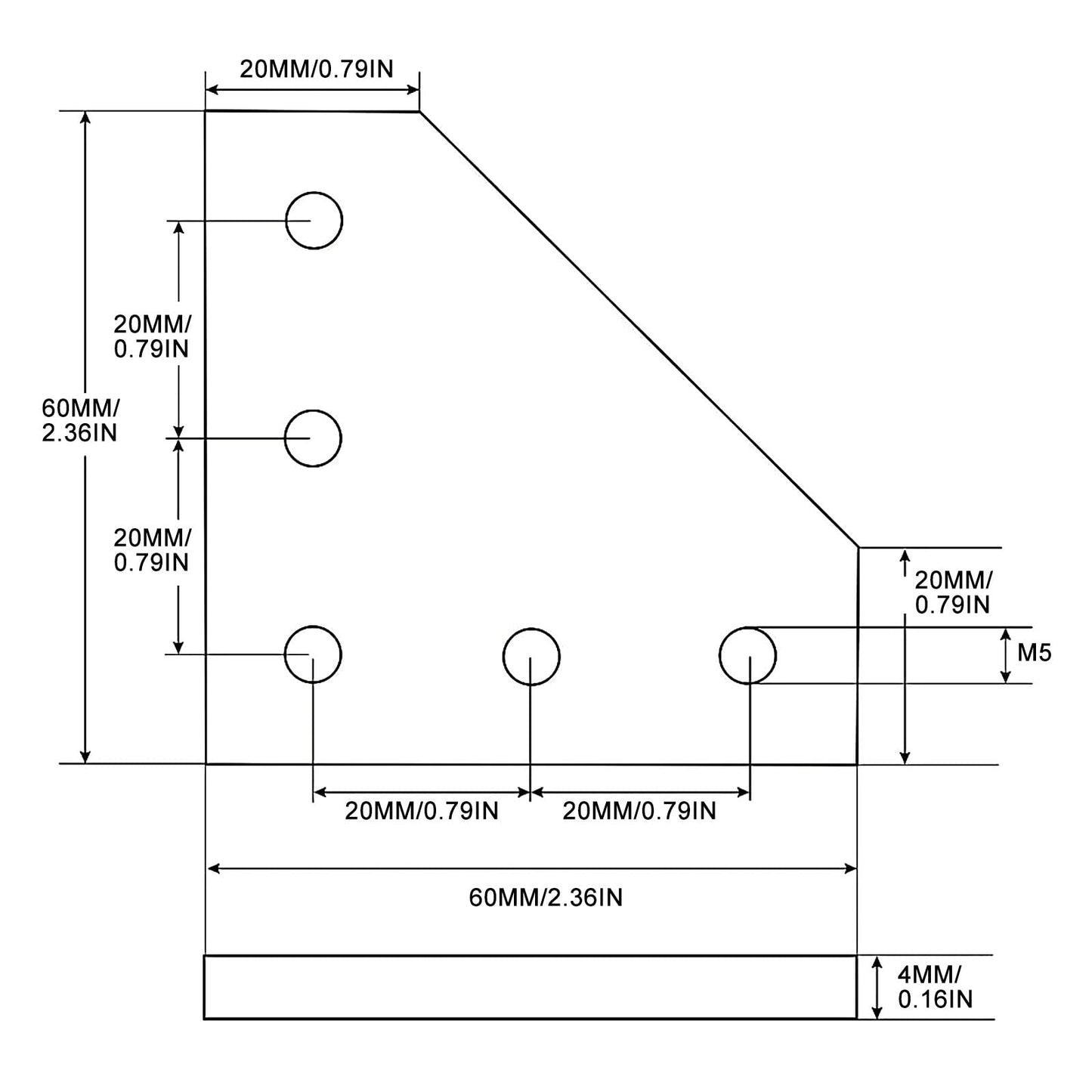 SeekLiny 2020 Aluminum Extrusion Connector Bracket Set Included 8PCS Joint Plates,1Pcs M3 Wrench,40Pcs M5 T-Slot Nuts and 40Pcs M5x8mm Screws for 2020 Series Aluminum Profile 3D Printer Frame