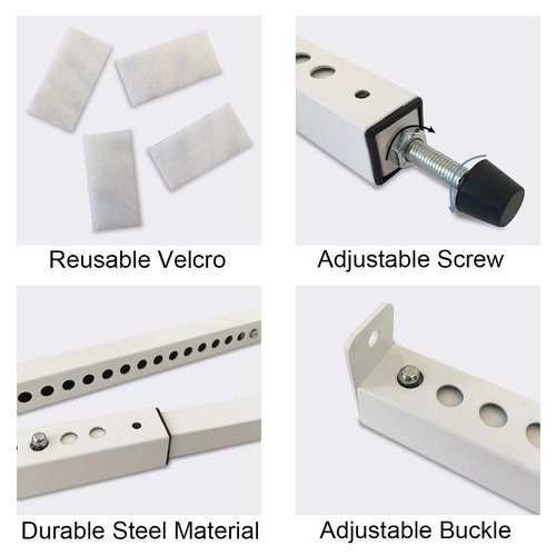 JEACENT AC Security Window Lock Bar, Window Security Bars - Sturdy Steel, Extends from 10" to 17 1/2" for Sliding Windows with AC Unit Installed