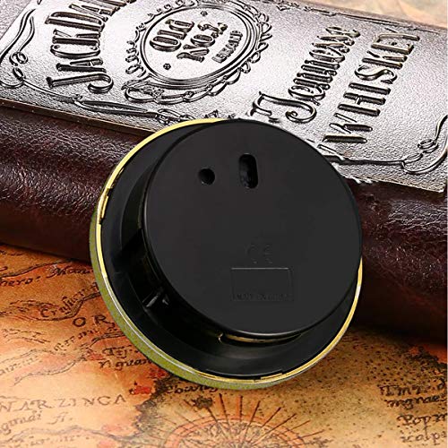 HILLHOME Mini Quartz Clock Insert 2.8 Inch Round White Dial Gold Trim - Fits 2.4 Inch Hole