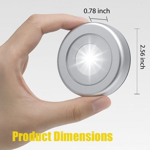 4 Pcs Touch Tap Light with 4 LED Wireless Stick On Push Light Operated Night Light for Closet Cabinet Car Home
