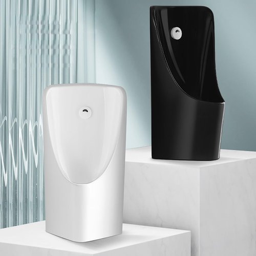 Corner Urinals for Men Bathroom,Men's Urinal Troughs with Sensor Flush Valve,Wall-Hung Urinal,Commercial Residential Washout Urinals for Home Hotel, White