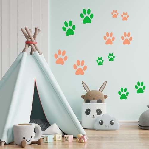 Paw Stencil, 8Pcs Large Dog Paw Stencil for Painting,Cute Bear Cat-Paw Print Stencils Template Reusable Plastic Animal-Paw Paint Stencils for Crafts Art Painting on Wood Paper Flag Wall Home Decor