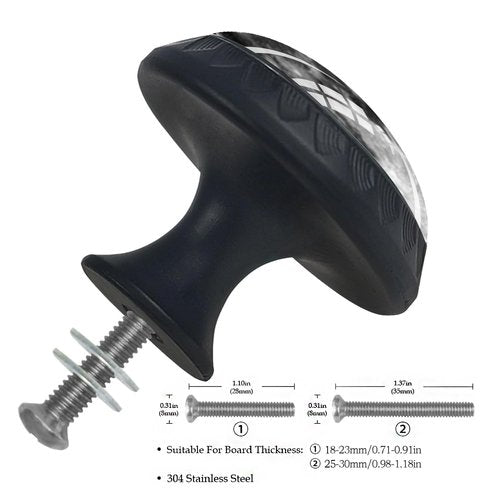 Artinhand 4 Pack Moon Kitchen Cabinet Knobs Round Drawer Pulls Black Dresser Cupboard Door Handles