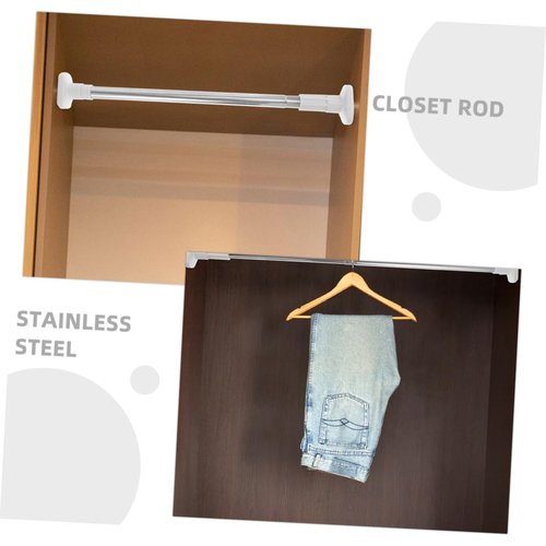 Alipis 2pcs Heavy Duty Tension Rods Closet Rods No Drilling Expandable for Wardrobe Bathroom and Kitchen Use