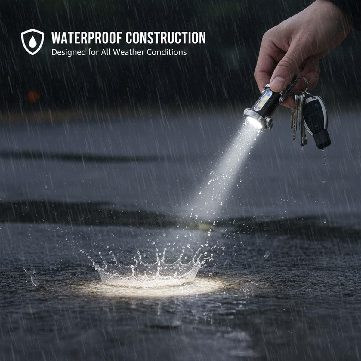 Portable Rechargeable Keychain Flashlight, 1200 Lumens Mini Key Chain Light with 7 Modes, EDC Small Flashlights Rechargeable Waterproof, Tiny LED Flashlight for Keychain Purse Pocket for Men Women