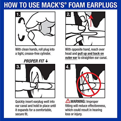Mack¡¯s Sound Asleep Soft Foam Earplugs, 12 Pair ? 32dB High NRR, Comfortable Ear Plugs for Sleeping, Snoring, Travel and Noisy Neighbors