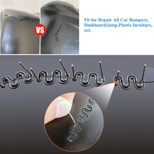 1000pcs 0.8mm Plastic Welder Staples,Plastic Welding Staples,Wave Hot Staples Welding Rods Supplies for Plastic Welder Gun to All Plastic Fix Repair Car Bumpers,Plastic Cracks