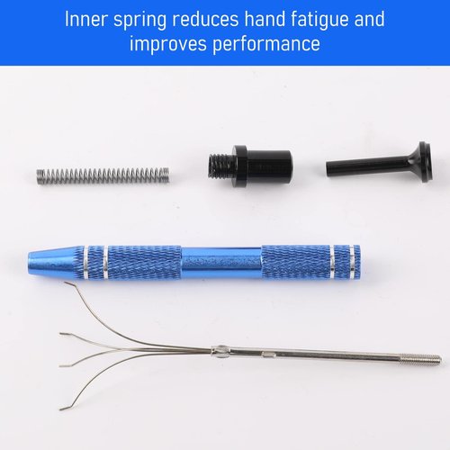 3 Pack 4 Prongs Jeweler's Pick up Tool Stainless Steel Piercing Ball Grabber 4-Claw Pick up Tool for Small Parts Pearl Grabber for IC Chip Electronic Components Nails Clamping