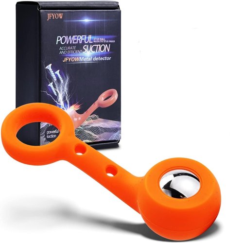 JFYOW Magnetic Stud Finder with 20mm Stud Ball 6800Gs Magnetic Power, Detects Metal Through 3/4" Drywall (1Pcs Orange)