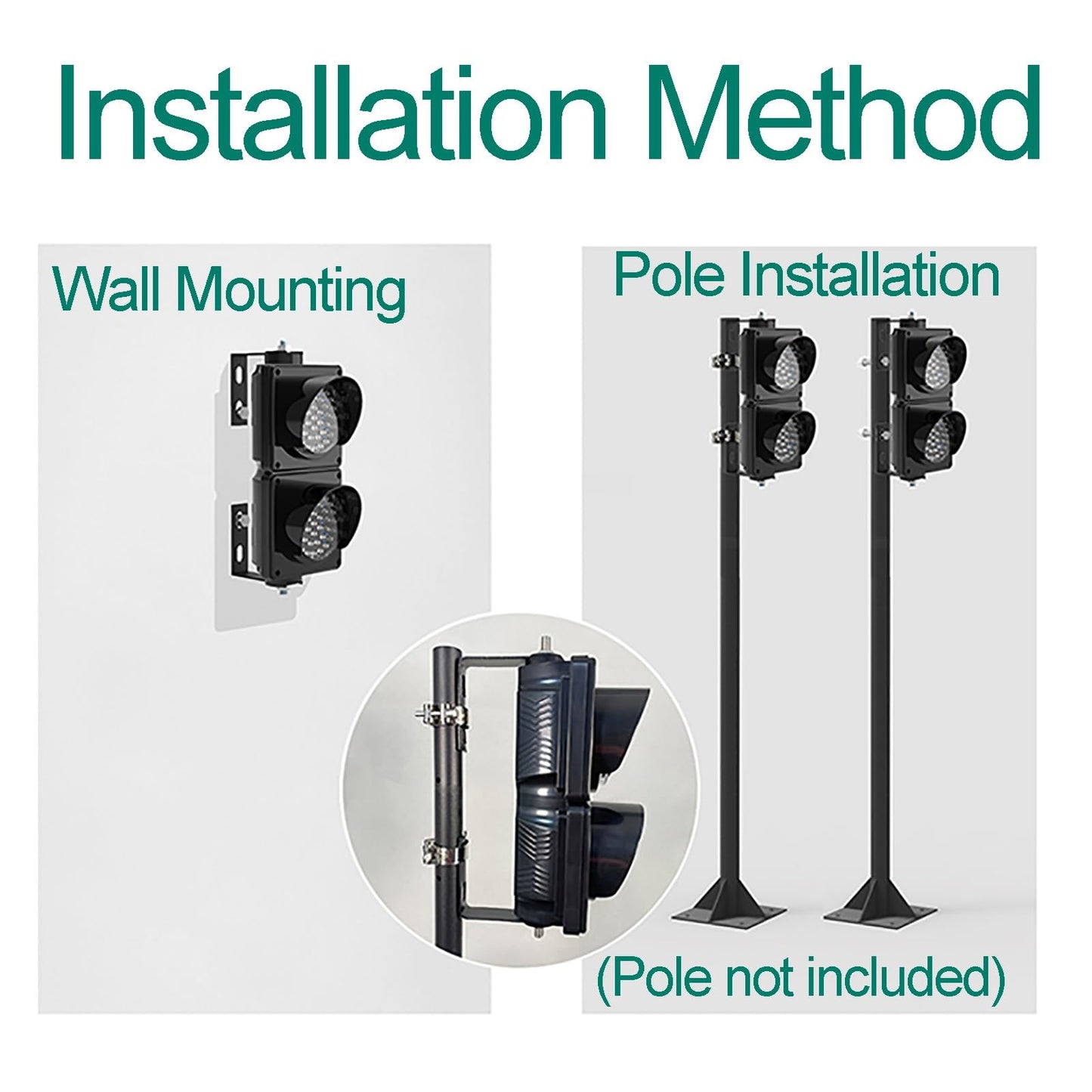 GQMYCDM 2 Red/Green LED Loading Dock Traffic Lights for Mounting Inside and Outside, Industrial Signal Lamp for Wall, with Control Switch, Plug & Play