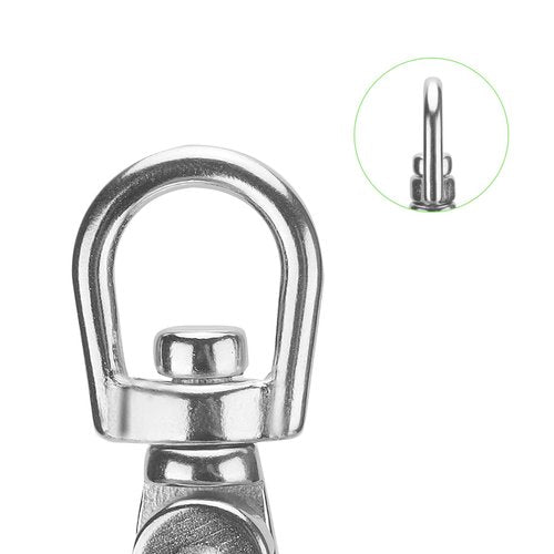 TAICHEUT 4 Pack 2.67 Inch Trigger Snap Hooks, 360 Degree Swivel Lobster Clasps, Stainless Steel 316 Scissor Snap Lobster Claw Clips for Flag Pole, Pet Leash, Camera Straps, Cages