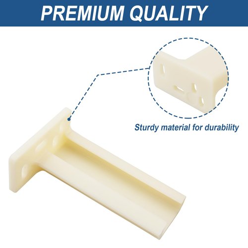 R 7265 Drawer Track Back Plate, 3/8 in. x 1 in., Plastic, Left and Right, Beige (2 Pair)