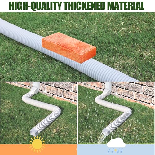 FEILAYDUN 2 Pack White Flexible Rain Gutter Downspout Extensions, Extendable from 20