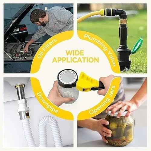 2-Pack Adjustable Rubber Strap Wrench Set ? 25.20" & 20.48" Heavy-Duty Strap Wrench for Oil Filter, Jar Opener, Water Filter, Plumbing, Sink, Faucet ? Non-Slip Multipurpose Wrench Tool