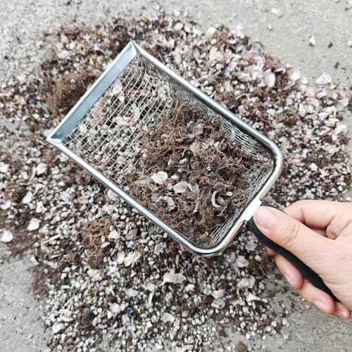 Soil Sifter for Gardening Pack of 2, Dirt Sifter Compost Sifter with Handle,Two Garden Sifters for Soil with 3.8/5mm Mesh,Rocks Sifter Sand Sifter Garden Shovel