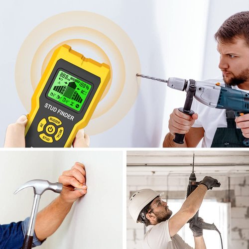 Stud Finder Wall Scanner 5-in-1 - Detector for Wood, Metal, Joists, Pipes (TH910)