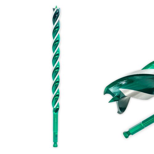 1/2"x 12" Auger Drill Bit for Wood, Hex Shank Tri-Flute Wood Drill Bits, Ship Auger Long Drill Bit for Soft and Hard Wood, Plastic, Drywall, Tree Stump and Composite Materials
