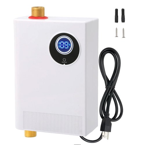 Spalivivre Tankless Water Heater Electric 110V 3000W, Space-Saving Instant Hot Water Heater Under Sink, for Kitchen Bathroom