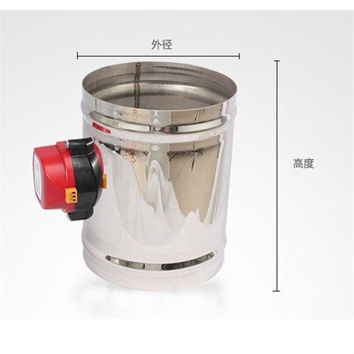 220V 24V 12V 1Nm Actuator Air Damper Valve Electric Air Duct Motorized Damper Ventilation Pipe Valve 60-200mm Stainless Steel(100MM,DC24V)