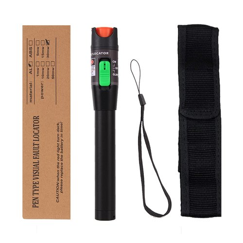 Fiber Visual Fault Locator 30mW 30KM, VFL Fiber Optic Cable Tester Meter, Red Light Pen Tester Adapt LC/FC/SC/ST Interface, Fiber Network Cable Test Kit Fiber Light Source Testers(Aluminum)