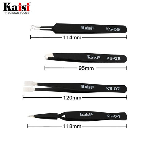 Kaisi 14 PCS Precision Tweezers Set, ESD Tweezer Set, Anti-Static Stainless Steel Tweezers Set for Craft, Jewelry, Electronics, Laboratory Work