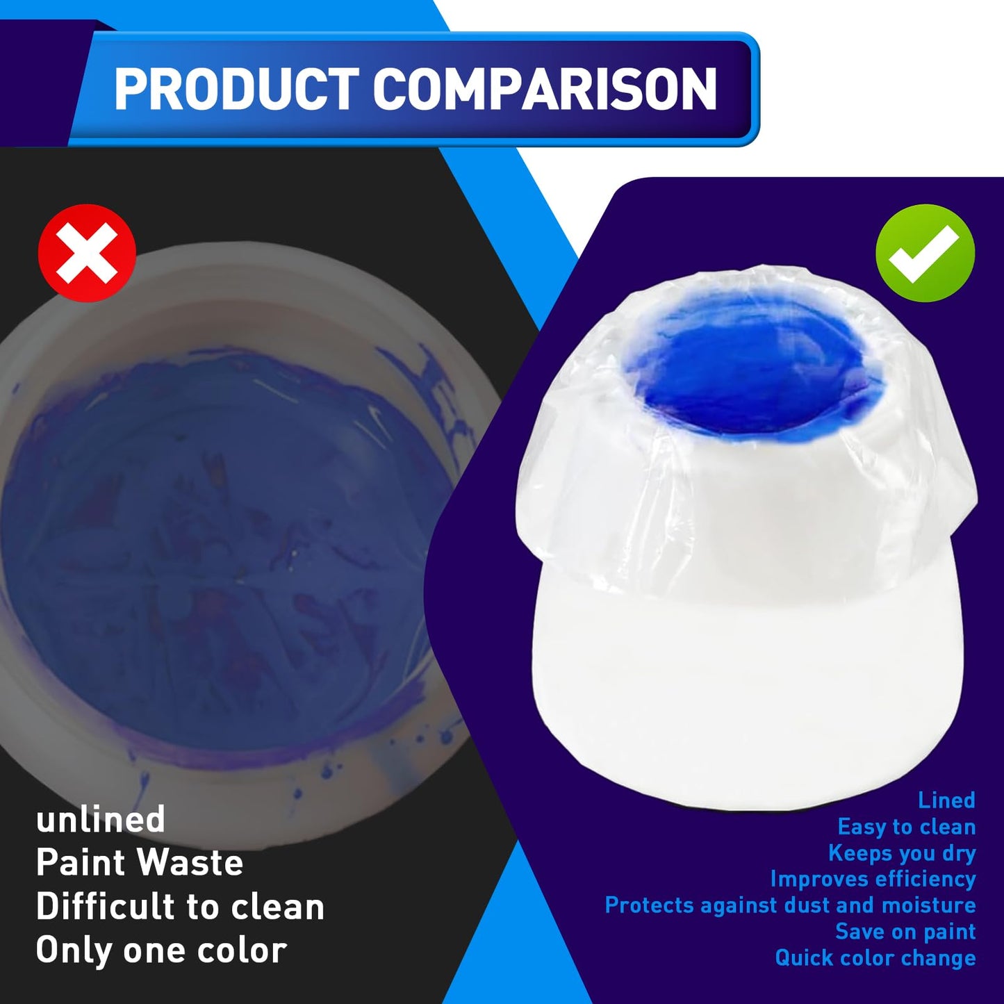 Paint Sprayer Parts, 50 Pcs Paint Sprayer Bags, 7.8'' X 11.8'' Sprayer Cup Liners, Transparent Spray Gun Cup Canister Liners for Wagner Paint Sprayer