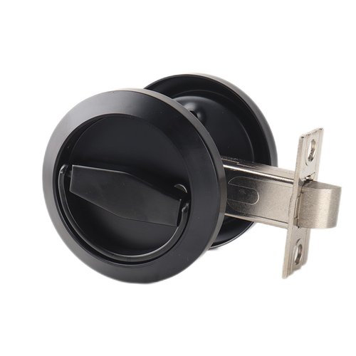 Stainless Steel 304 Black Round Recessed Door Lock, Hidden Recessed Install Cup Door Knob Lock, Recessed Door Handles Pulls Latch Knob, Pocket Door Handle Without Keys