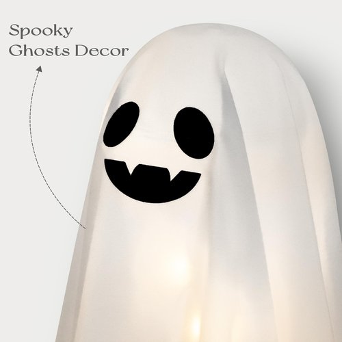 Halloween Decorations Indoor - 3 Packs DIY Light-Up Spooky Ghosts with String Lights, Witch Hats, Crafts Kits for Halloween Decor Indoor Party Home Table Mantel Room Kitchen Office
