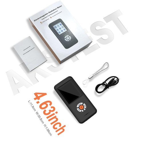 AKSTEST EMF Meter, Handheld Rechargeable EMF Detector for Magnetic, Electric Field & RF Radiation – Max/Average/Hold Modes, Audible Alarm, Color Display for Home, Office, Ghost Hunting