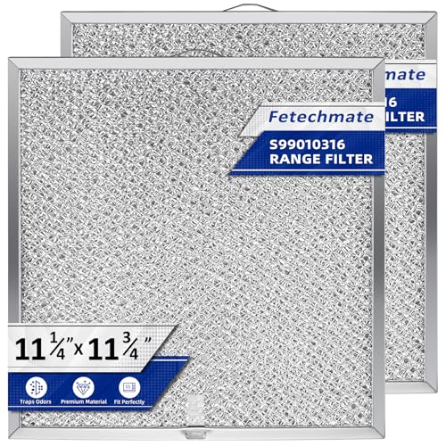 Fetechmate S99010316 Range Hood Grease Filter 11-1/4 x 11-3/4 in, 2 Pack, Replaces 99010316/WA65AF