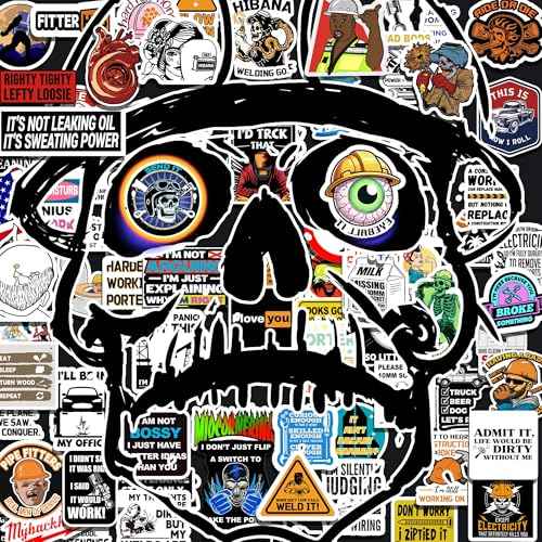 Hard Hat Stickers, 233 PCS Funny Stickers for Adults - Waterproof for Tool Box, Water Bottle, Construction Hat, Helmet ? Blue Collar Sticker for Men, Welder, Electrician