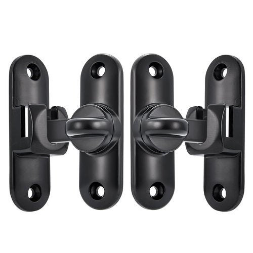 INIRET Black Barn Door Latches,90/180 Degree Gate Lock,Flip Gate Latches Hardware,Zinc Alloy Right Angle Door Lock Latch,Door Security Sliding Door Latch Lock for Cabinets,Bathroom.