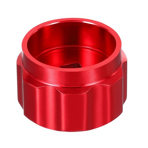 PATIKIL Round Wheel Handle, Faucet Handles Refrigerant Manifold Gauges Knob Square Broach Handwheel Replacement, Aluminum Alloy Red