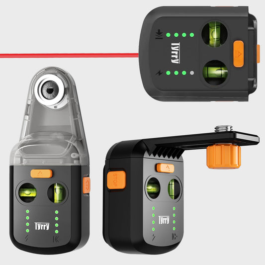 Tyrry 4-in-1 Multifunctional Laser Level Tool with Drilling Dust Collector, Wall Bracket, Electronic Vacuum Suction Cup, Level Tool with Rechargeable Battery for Picture Hanging, Home Renovations