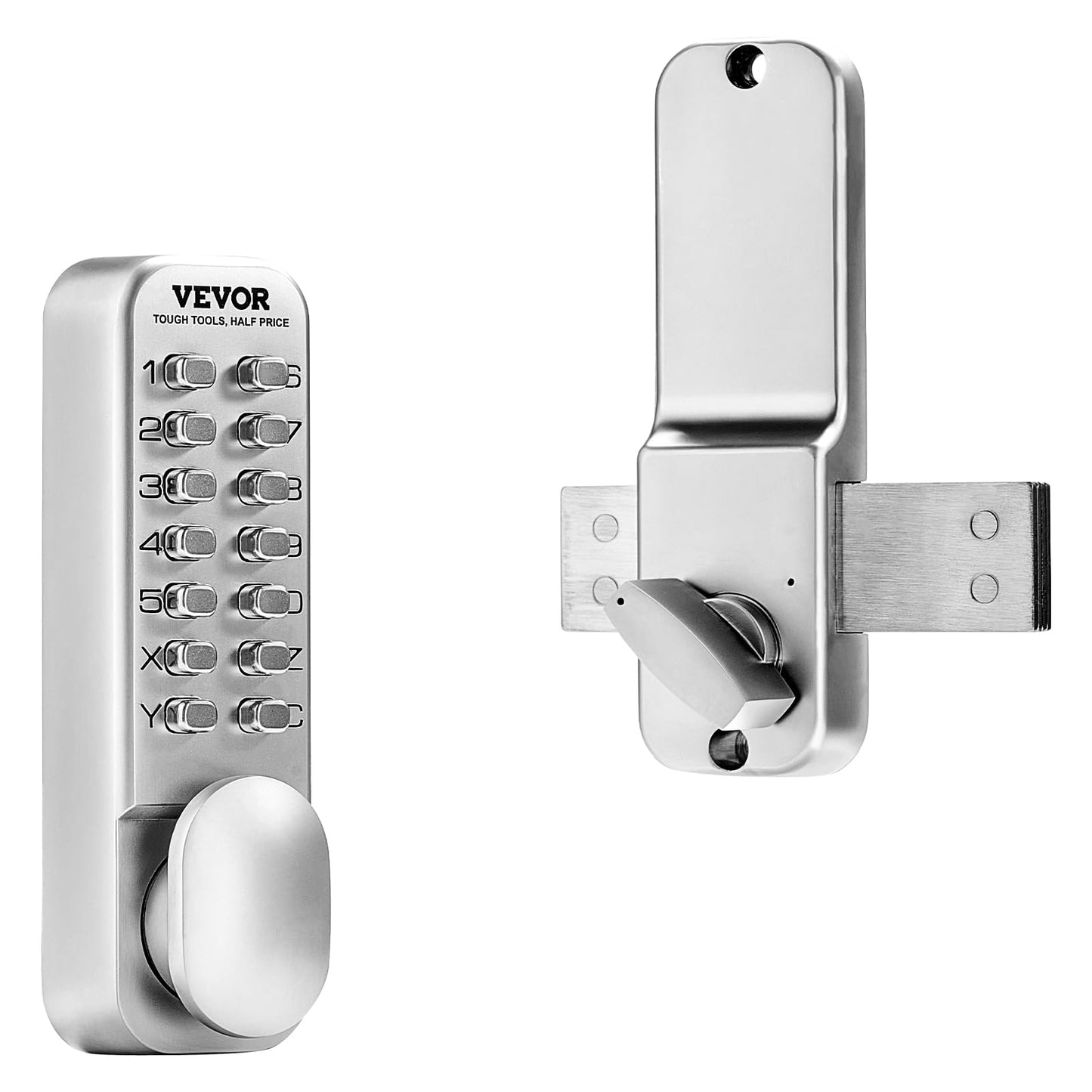 VEVOR Mechanical Keyless Entry Door Lock, 14 Key Door Lock, Mechanical Keypad with Adjustable Thumb Knob, Single-Side Zinc Alloy Waterproof Keyless Gate Lock, for Home Office