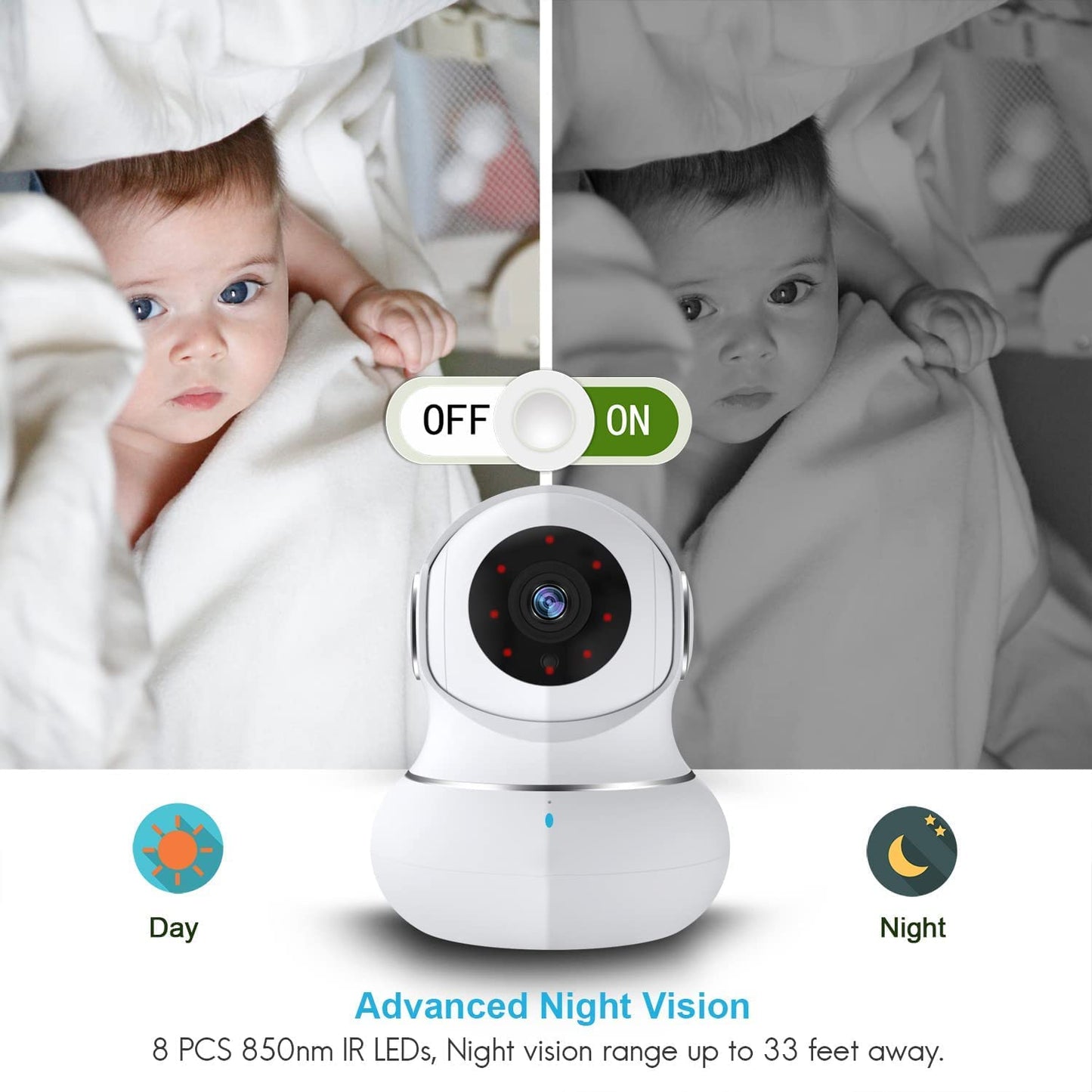 litokam Indoor Security Camera 4 Pack, 360° WiFi Cameras for Home Security, 2K Baby Monitor with Night Vision, Pet Nanny Cam with Motion Detection, 2-Way Audio