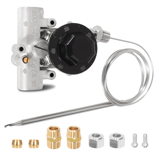 Dilomber Gas Fryer Thermostat, 3/8" Mpt Stuff Box Replacement Deep Fryer for Pitco P5047588, GSA60301800, 4290-006 Oil Temperature Precision Control, for Commercial Catering Fryers, 200°F-400°F Range