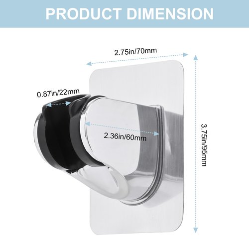 Peirnum Shower Head Holder, Strong Adhesive and Waterproof Shower Head Holder Wall Mount, Adjustable Handheld Shower Head Holder, No Drilling and Use Conveniently