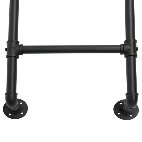 Carbon Steel Black Wall/Floor-Mounted Ladders 49.21inch 4-Step Basement Window Well Egress & Fire Emergency Escape Ladder with Bases & Pre-drilled Holes for Home Loft Loads 440.92lbs