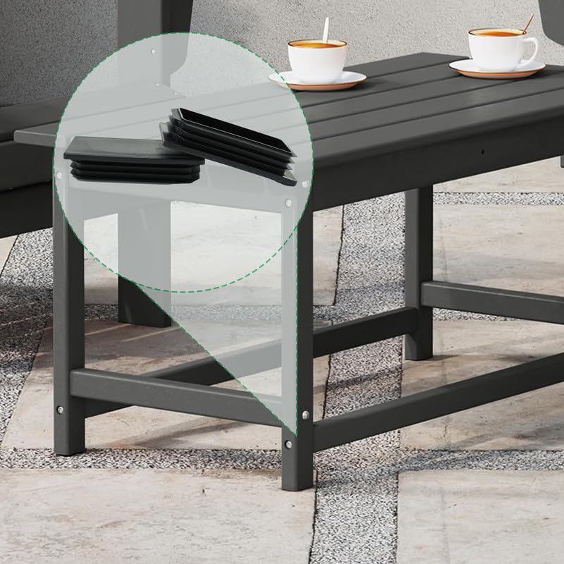EASYEAH 3/4" (19mm) Plastic Hole Plugs Black -Square Chair Leg Caps & Pipe Plugs, Tubing End Caps for Metal and Wood Legs Tube, Outdoor Furniture Feet Table Patio Glide Floor Plastic Plugs, 24 PCS