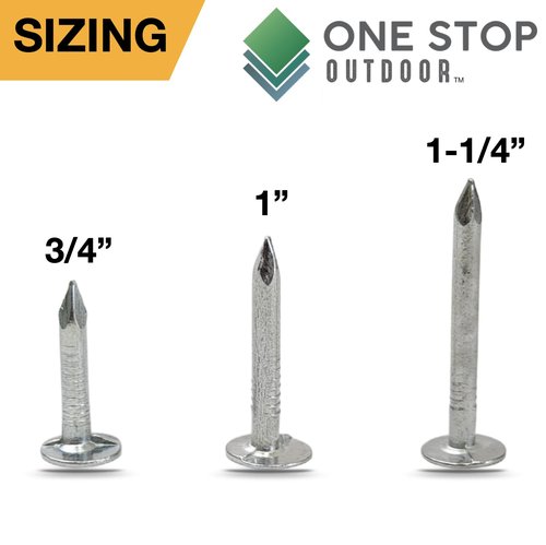 (200 Pack) 1 Inch - Galvanized Roofing Nails Professional Grade - Used to fasten roofing felt, asphalt singles & insulation board (200)