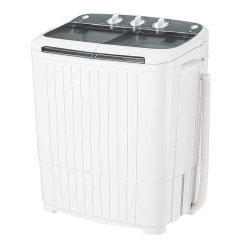 Superday Portable Washing Machine, 2 In 1 Small Washing Machine and Spin Dryer Combo, 16lbs Compact Mini Twin Tub Laundry Machine for Camping, Apartments, Dorms, College Rooms, RV, Delicates, Grey