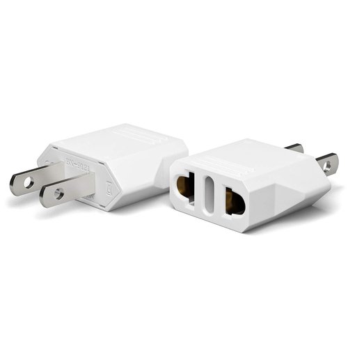 European to US Plug Adapter, Unidapt EU to US Adapters, Europe to USA Plug Adaptor, 220V to 110V Plug Pin Converter, Travel Adapters European to American, Canada, Mexico, Type A, 2-Pack