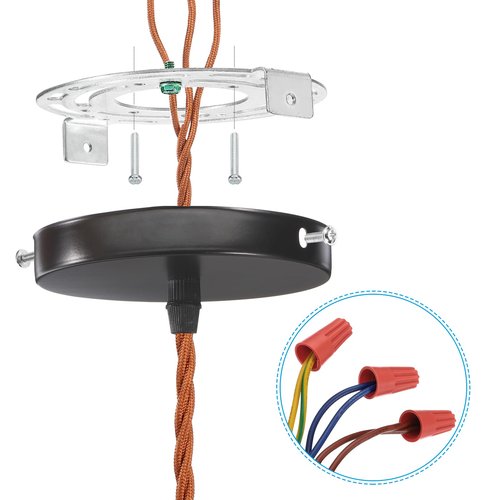 PATIKIL 115mm (4.5") Universal Light Fixture Mounting Bracket Kit, Light Crossbar Round Ceiling Plate with Screw for Wall Lights Ceiling Lighting Pendant Chandelier