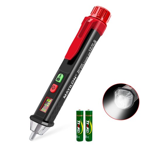 DYLIFE Voltage Tester, Non Contact Voltage Tester Pen,Dual Range AC 12V-1000V/48V-1000V,Electrical Tester with LCD Display,Buzzer Alarm,Flashlight,Live/Null Wire Breakpoint Tester for Home,Car,Light