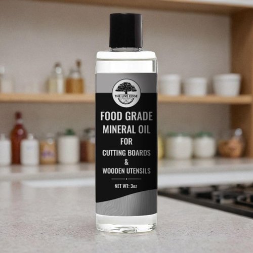 The Live Edge - Mineral Oil for Cutting Boards and Countertop 3 oz Food Grade Mineral Oil for Cutting Board and Cooking Utensils | Wood Cutting Board Oil Food Grade